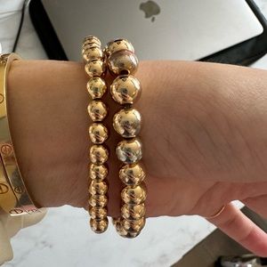 2pc Gold Beaded Bracelets